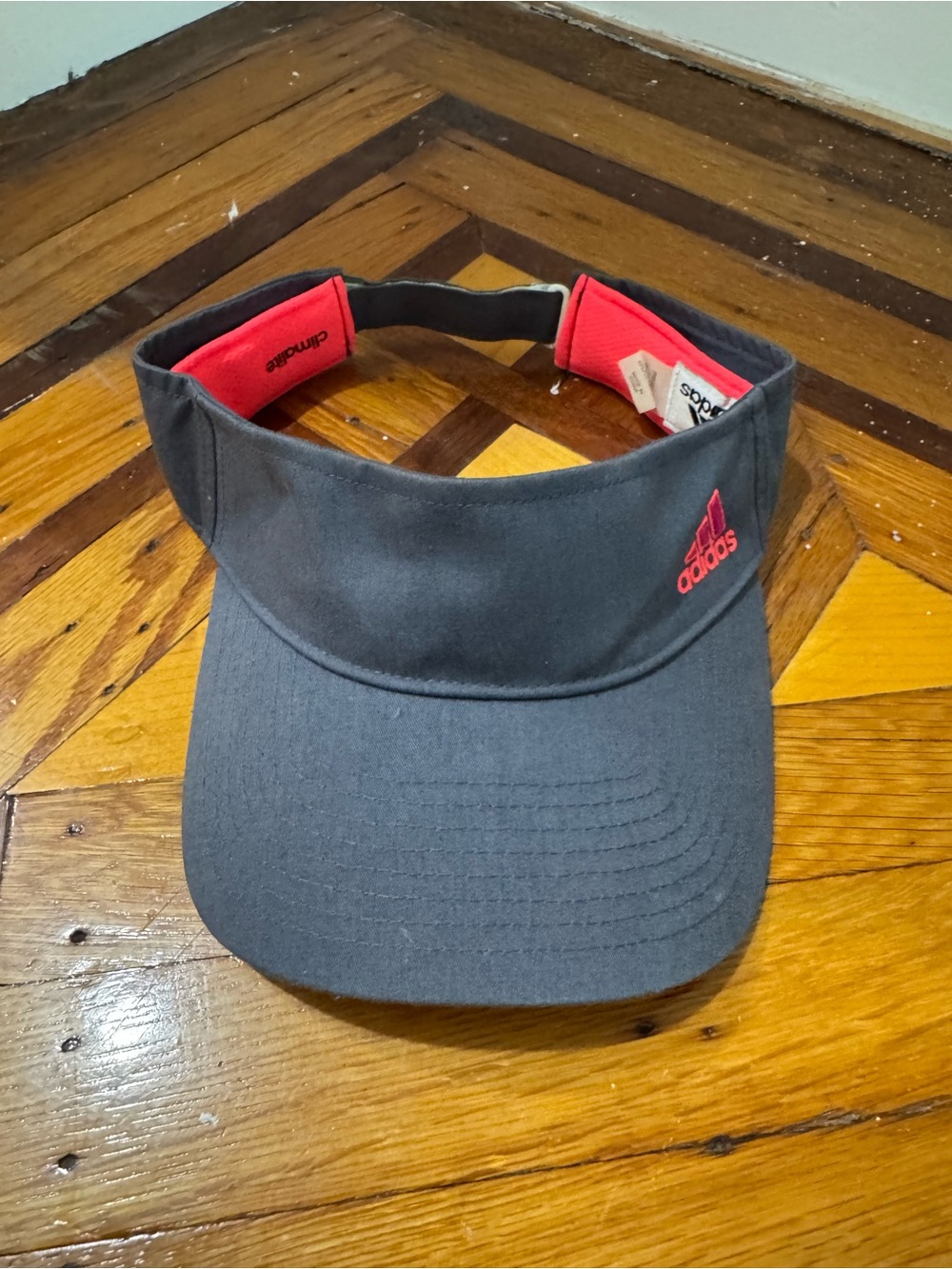 adidas Gray Visor with Red Logo